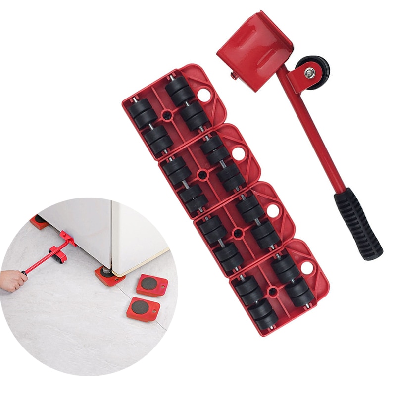 5 en 1 Mobile outil de manutention d'objets lourds meubles ménagers dispositif Mobile économie de travail pied-de-biche ensemble d'outils à main