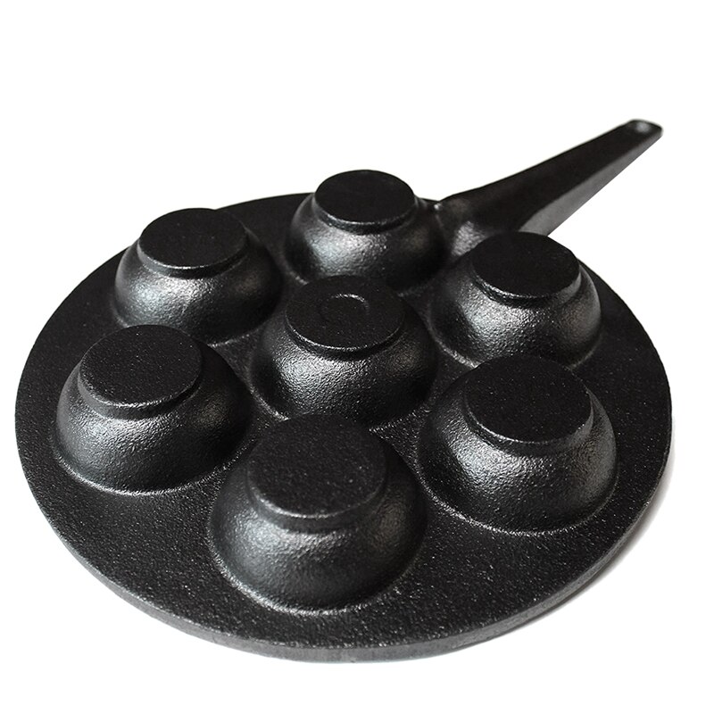 Poêle à crêpes antiadhésive en fonte, plaque de cuisson pour divers aliments sphériques, moules de 2 pouces de diamètre