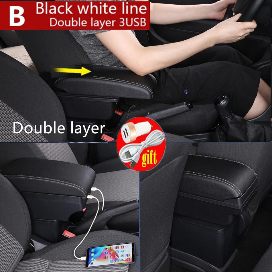 Für Seat Ibiza Armlehne Box Für Ibiza 6j Ibiza 6L Center konsole zentralen Speicher inhalt Lagerung box mit USB LED produkte Arm Rest