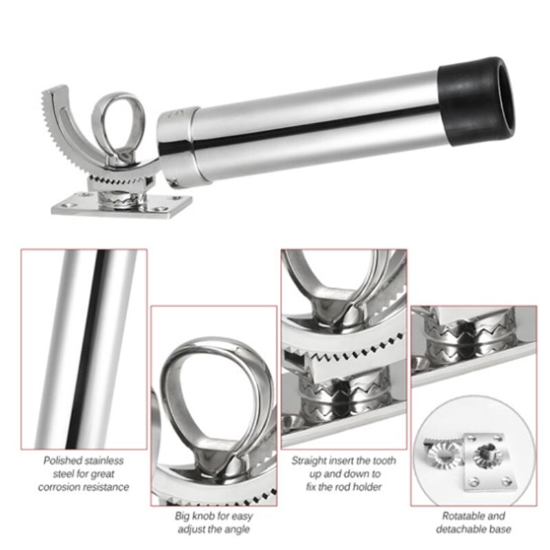 Amarine Made 316 Stainless Steel Boat Rod Holder - 3 Tube Rod Rack, Marine Yacht Rod Pod