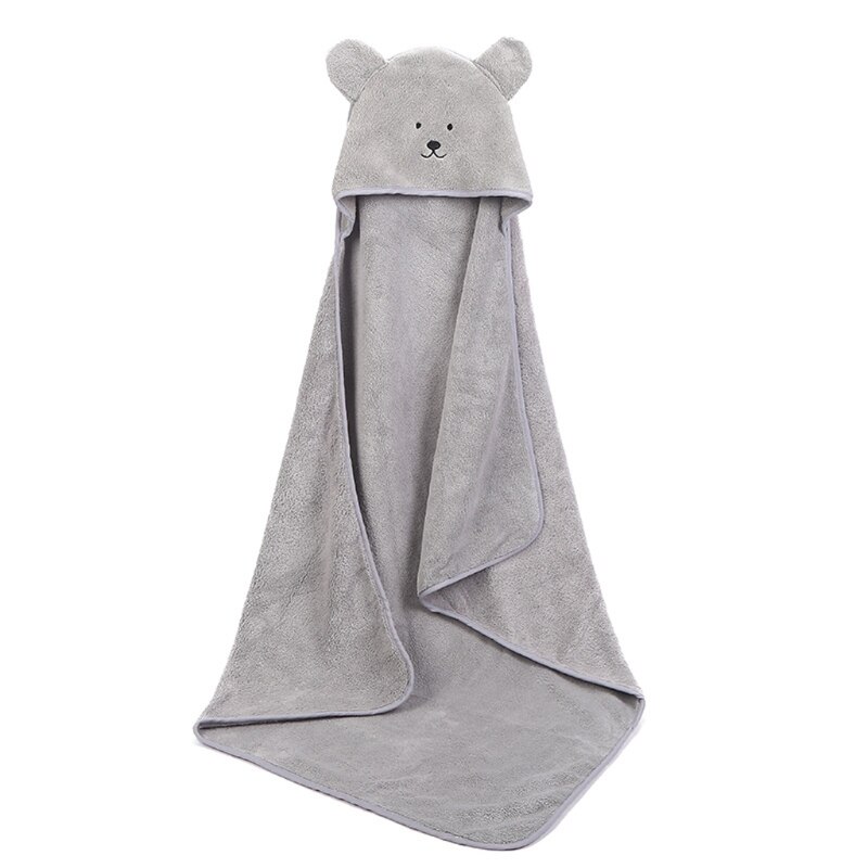 Bebê poncho toalha de banho toalla veludo 90*90cm velo capa infantil toalhas cobertor bebê recém-nascido com capuz toalha infantil bebês spa: Cinza