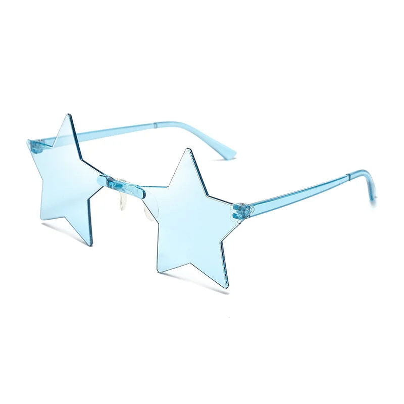 Mode Dunne Stervormige Zonnebril Vrouwen Randloze Bril Persoonlijkheid Brillen Cool Disco Ster Bril Voor Mannen Unisex Brillen Brillen: Bruin