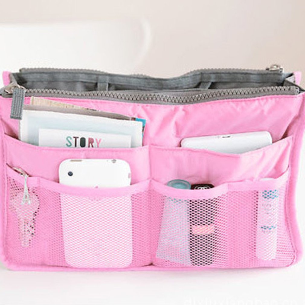 Organizer Insert Bag Women Nylon Travel Insert Organizer Handbag Purse Large liner Lady Makeup Cosmetic Bag Female Tote