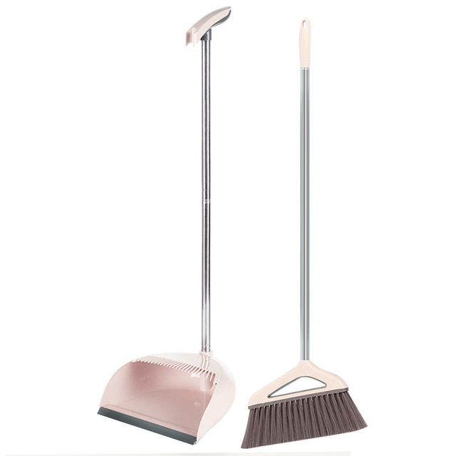 Foldable Household Cleaning Tools Stainless Steel PP Plastic Broom Combination Soft Hair Clean and Dustless Broom Dustpan Suit: 1