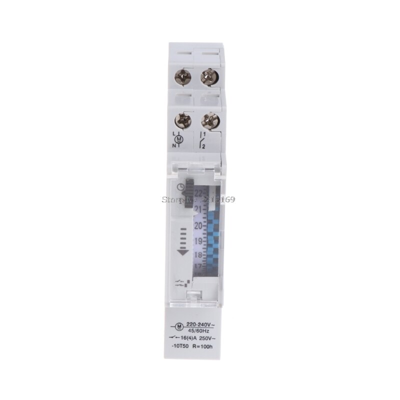 For 1PC Mechanical 24 Hours Programmable Din Rail Timer Switch Relay 110-240V 16A