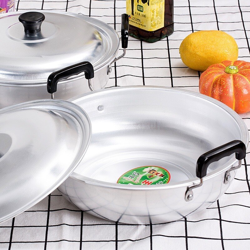 Korean old style small aluminum pot thickened soup pot double ears ramen stewpot noodle mini cooking household gas cooker