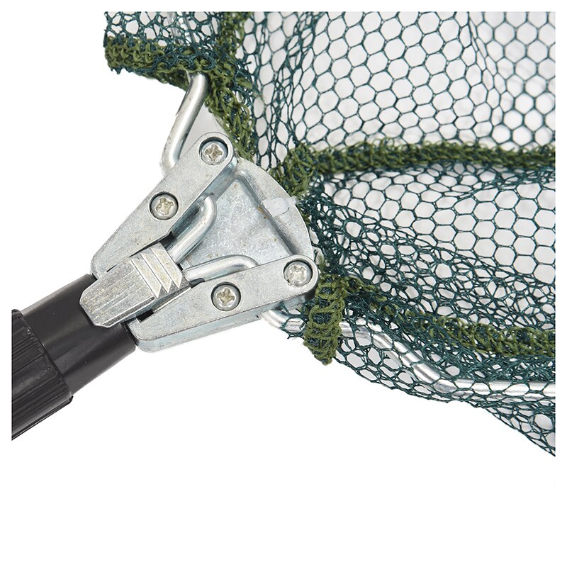 Triangular Folding Fishing Landing Net Aluminum 3 Section Extending Pole Handle green