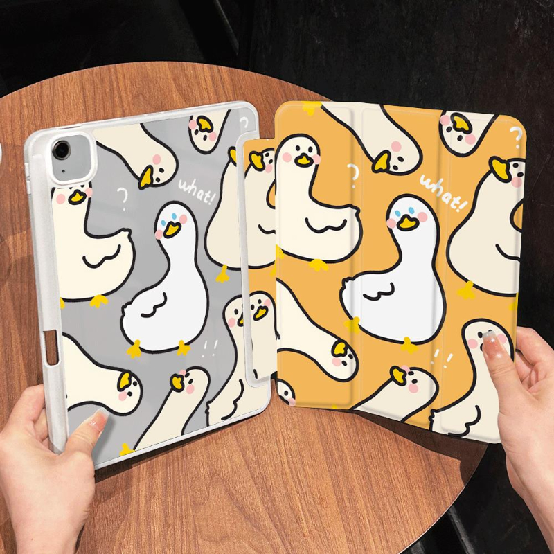 Tablet Hoes Voor Ipad 10.2 Hoesje 7/8/9e Generatie Air 4 Air 5 Ipad 10.5 Inch Ipad Mini6 8.3 Schattige Eend Print Eenvoudige Stijl: Veertien
