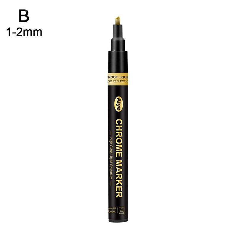 DIY Spiegel Marker Farbe Stift Flüssige Chrom beenden metallisch Kunsthandwerk Stift Zubehör Spiegel Reflektierende Stift Kunst Liefert Für Q6W0: 1-2mm Gold