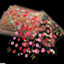 Mønster 30 stk/pakke 3d negle skønhed blomster kærlighed frugt kage røde læber negle tilbehør kunst dekorationer: Default Title