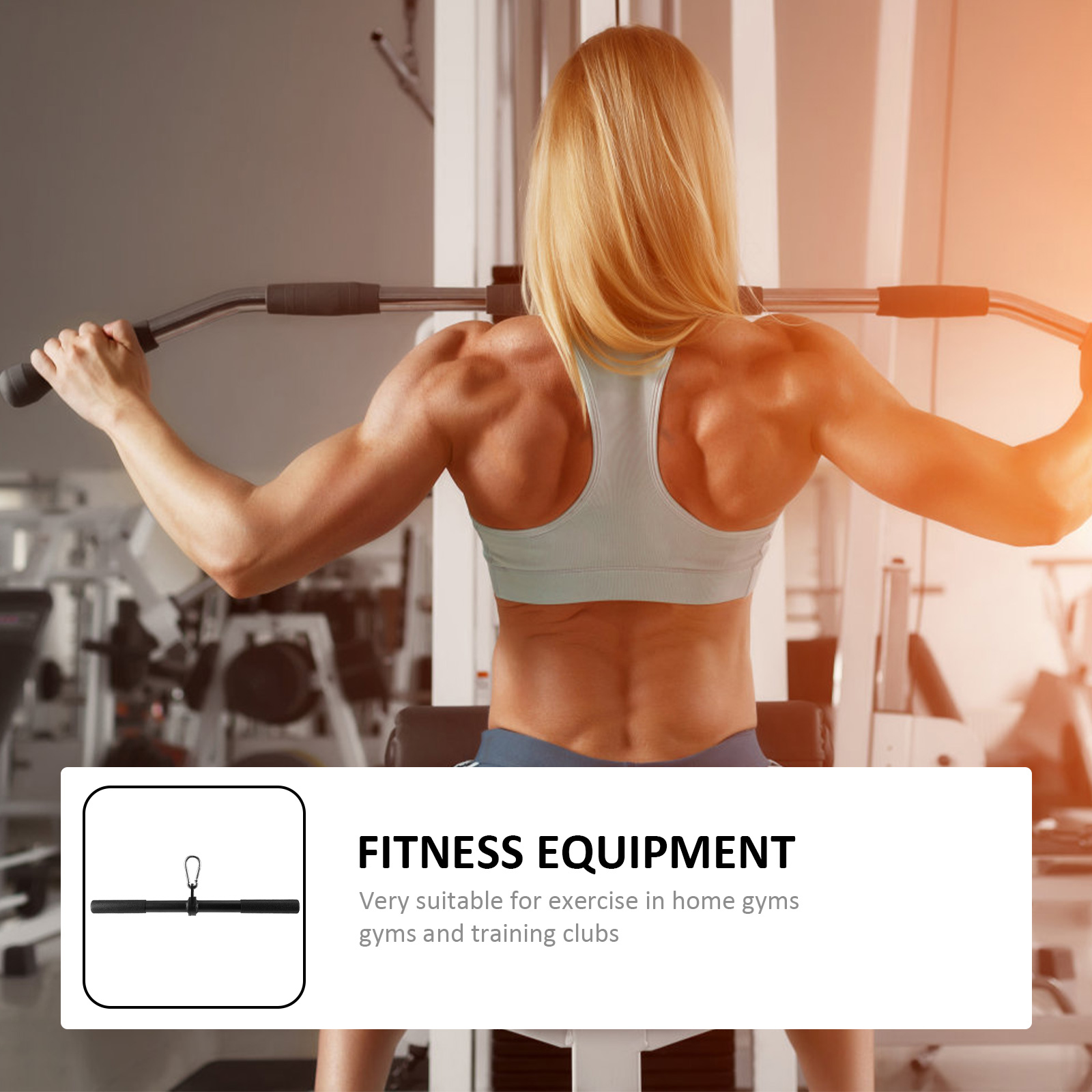 1Pc Back Training Bar Body Spier Trainer Pull-Down Handvat Roeien Staaf