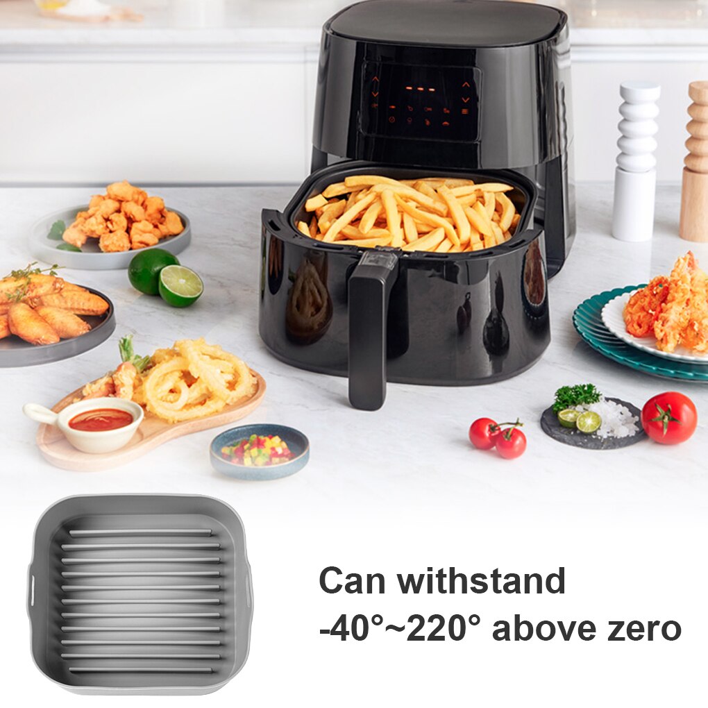 Multifunctionele Siliconen Pot Lucht Friteuses Oven Verwarmd Lade Mand Hittebestendig Dikke Bbq Brood Kip Pizza Mand Bakplaat