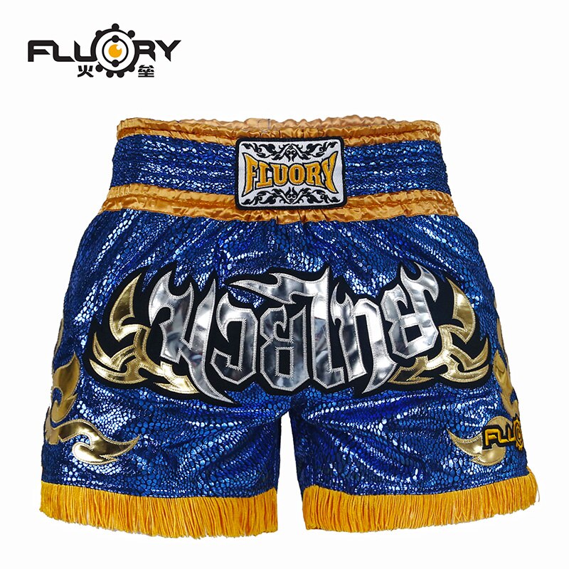 Pantalones cortos de lucha para hombre, bañadores profesionales con borlas 3D, MuayThai, Fluory, kickboxing, MMA