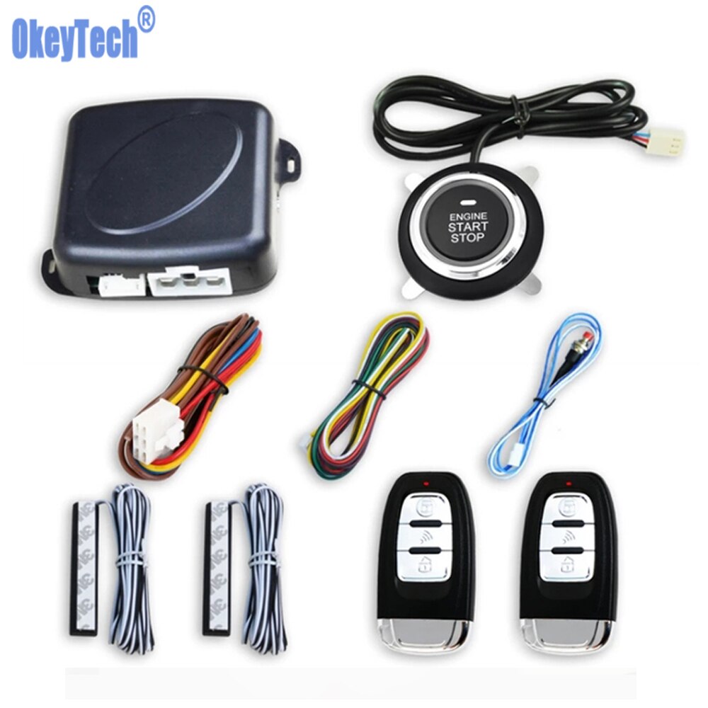 OkeyTech 12V Universal Auto Car Keyless Entry Start System Car Alarm PKE Remote System One Start Stop pulsante motore: Type 3