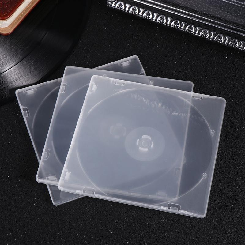 12PCS Ultrathin DVD Case Transparent CD Package Portable CD Storage Box For Home Cinema Film Pluggable Cover CD Case (White)