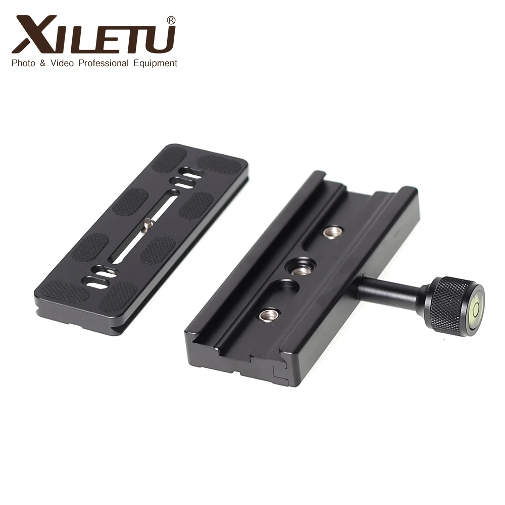 XILETU QR-120 universale morsetto di serraggio + PU-120 piastra a sgancio rapido 1/4 '-3/8 pollici vite per treppiede e monopiede lunghezza 120mm * larghezza 38mm