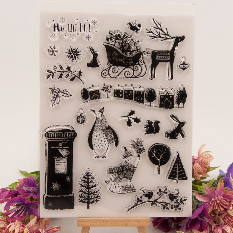 ZFPARTY Winter Transparent Clear Silicone Stamp Cutting Dies Set for DIY scrapbooking/photo album Decorative