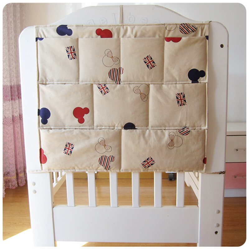 Babybedje Zak Opknoping Opbergtas Wieg Baby Bed Bumper Opknoping Opbergtas Multi-Functionele Mousseline Baby Beddengoed Bumper nachtkastje: NO13
