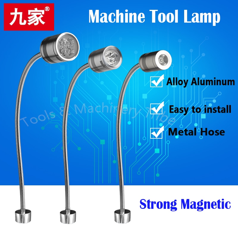 Led Machine Light Small Machine Working Lamps Metal Hose Freely Bend Lamps 12V/24V/220V High Brightness For Machining Center