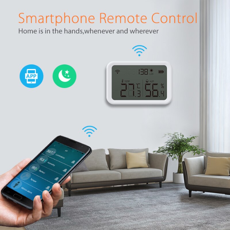 Tuya Zigbee Smart Home Wifi Temperatuur En Vochtigheid Sensor Met Led Screen Werk Met Alexa Google Assistent En Tuya Zigbee hub