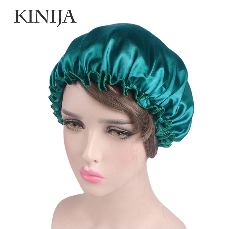 Gorro de noche de seda de mora para el cabello, gorro de ducha de seda pura para dormir, toalla para el cabello, accesorios para el baño