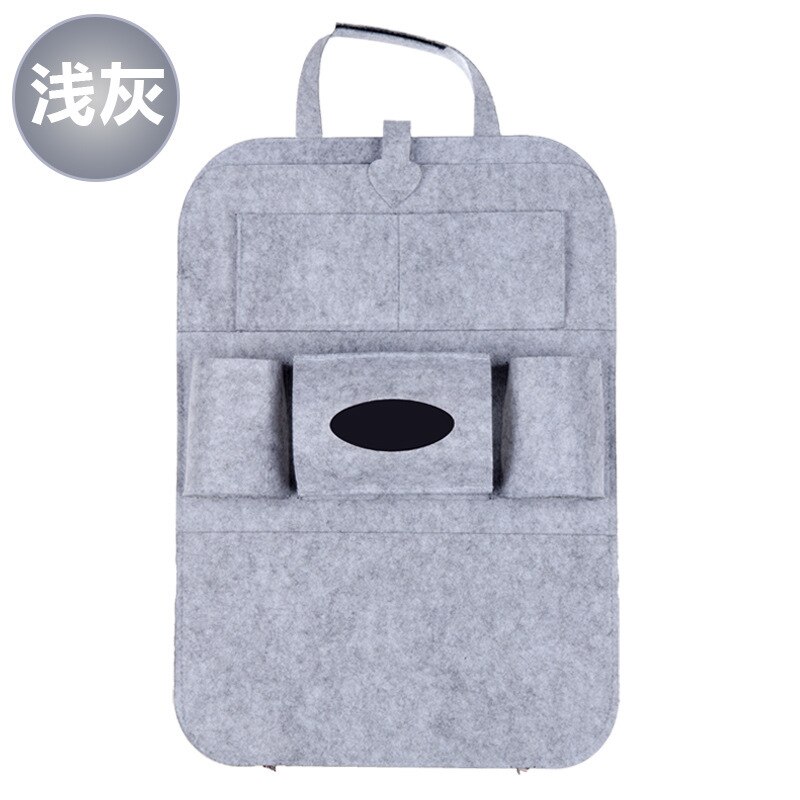 car Accept Bag Felt Chair Hanging Bag Automobile Back Pocket Function Vehicle Bag: light gray