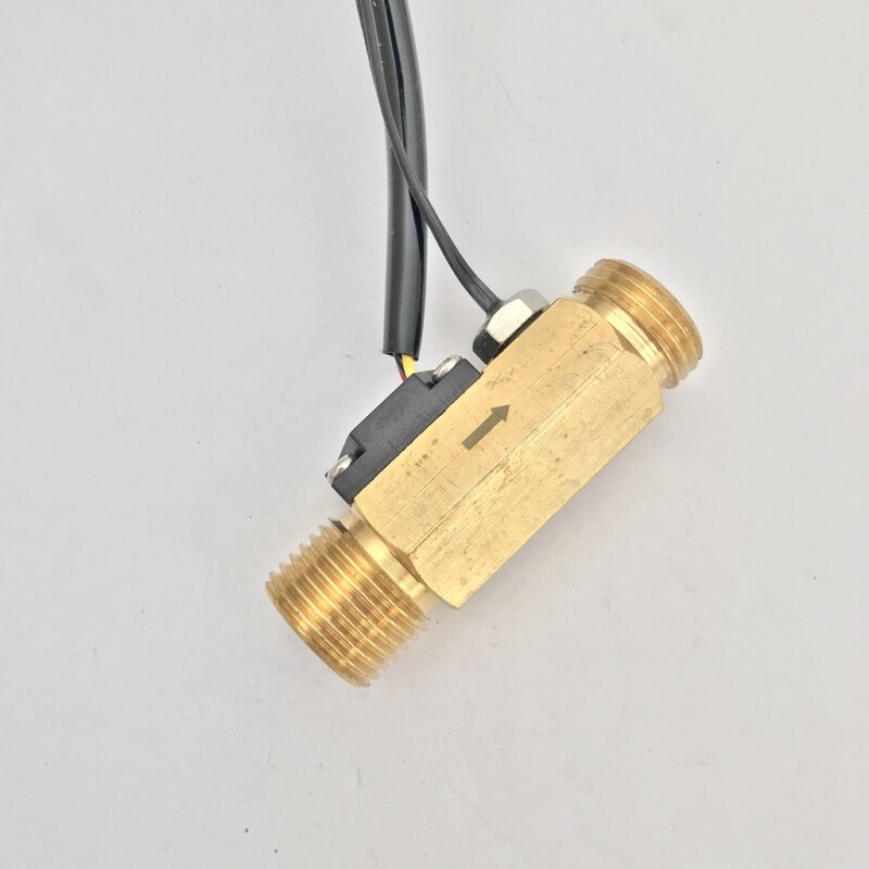 USC-HS21TLT brass body hall effect water flow sensor with temperature sensor NTC50K 1-30L/min male G1/2" DN15mm