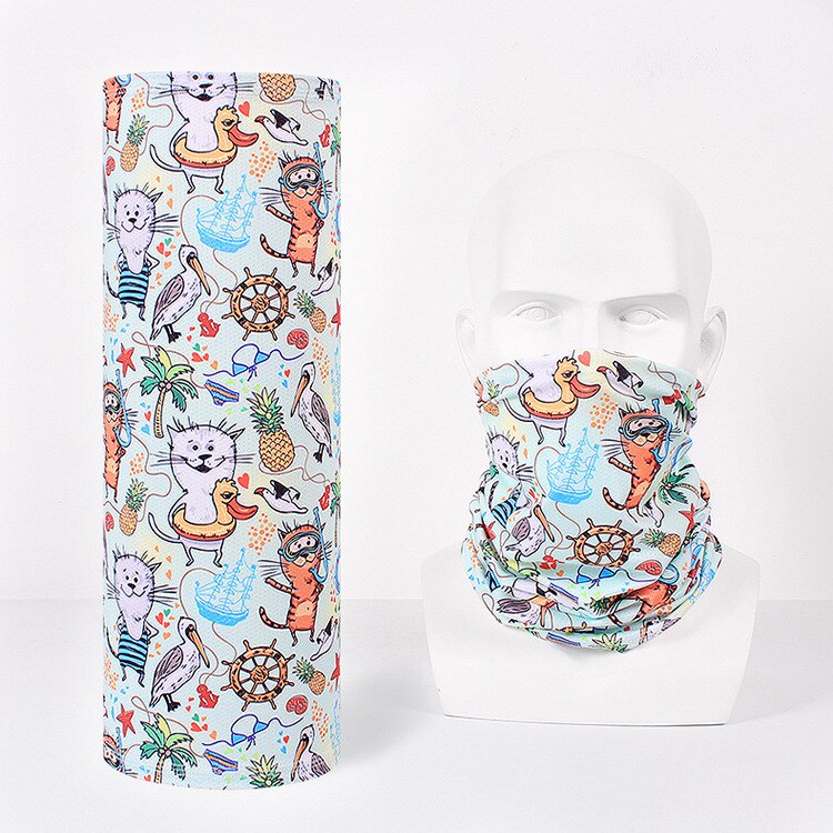 Hommes femmes foulards glace soie multifonctionnel bandana bandeau anneau cou écharpe dessins animés sans couture tubulaire magique visage: 18