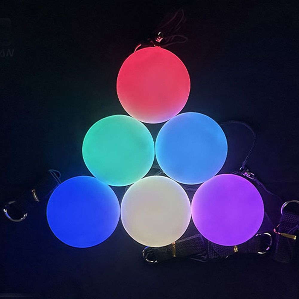 Colorful LED POI Ball Creativity Waterproof Luminous Belly Dance Throwing Ball Portable Stretchable RGB Glowing Hand Props Xmas