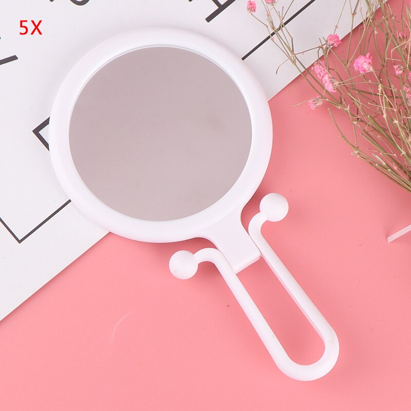 5/10X Magnifying Handheld Vanity Mirror Travel Folding Hand Held Round Shape Folding Adjustable Pedestal Makeup Mirror: WT5