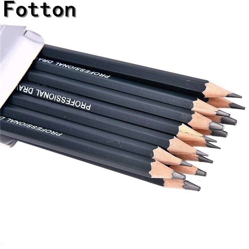 14 stk 6h to12b professionel skitse kunst tegning blyant skitsering blyanter papir pen tegnesæt potloden farveblyant lapices  a50