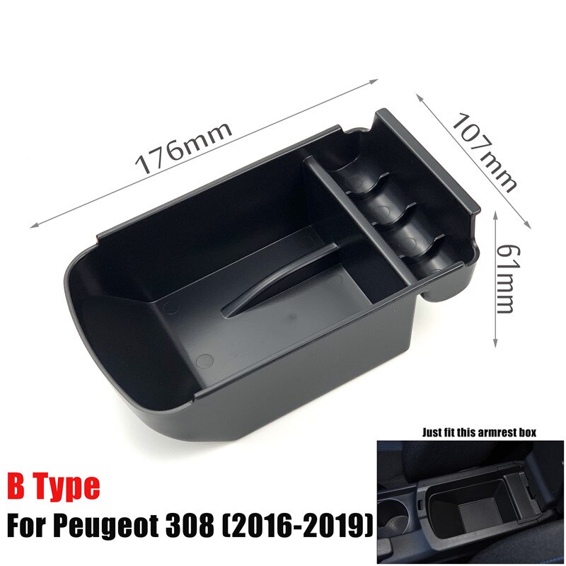 Accoudoir Central de voiture modifié, boîte de rangement, plateau, boîte à gants, palette pour Peugeot 308 408 3008 4008 5008 DS7: For 308  2016-20