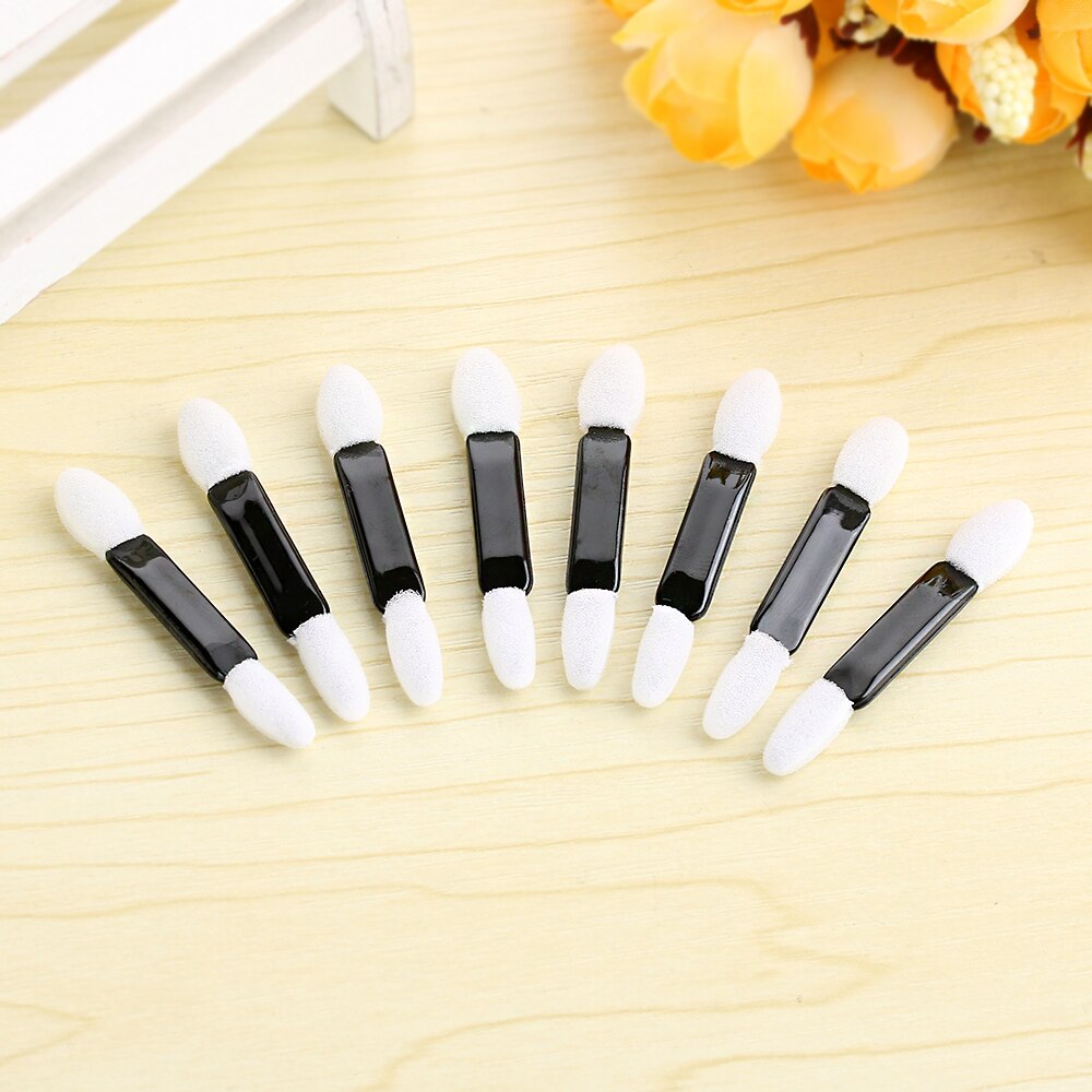 Stijlvolle professionele 50 -delige oogschaduw spons kwasten applicator dubbele schuimkop cosmetisch hulpmiddel voor meisjes dames wegwerp make-up hulpmiddel