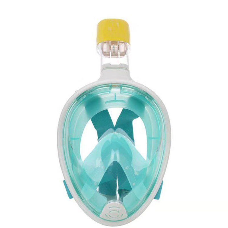 Full Face Snorkel Mask - Anti-Fog Removable - Scuba Diving Mask - Adult & Child Silicone: Green / L/XL