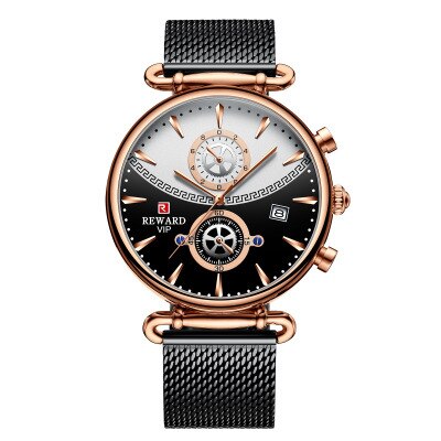 Belønning par ure luksus afslappet quartz herre ure mandlige armbåndsure ur homme часы женские top mærke reloj: Sort guld