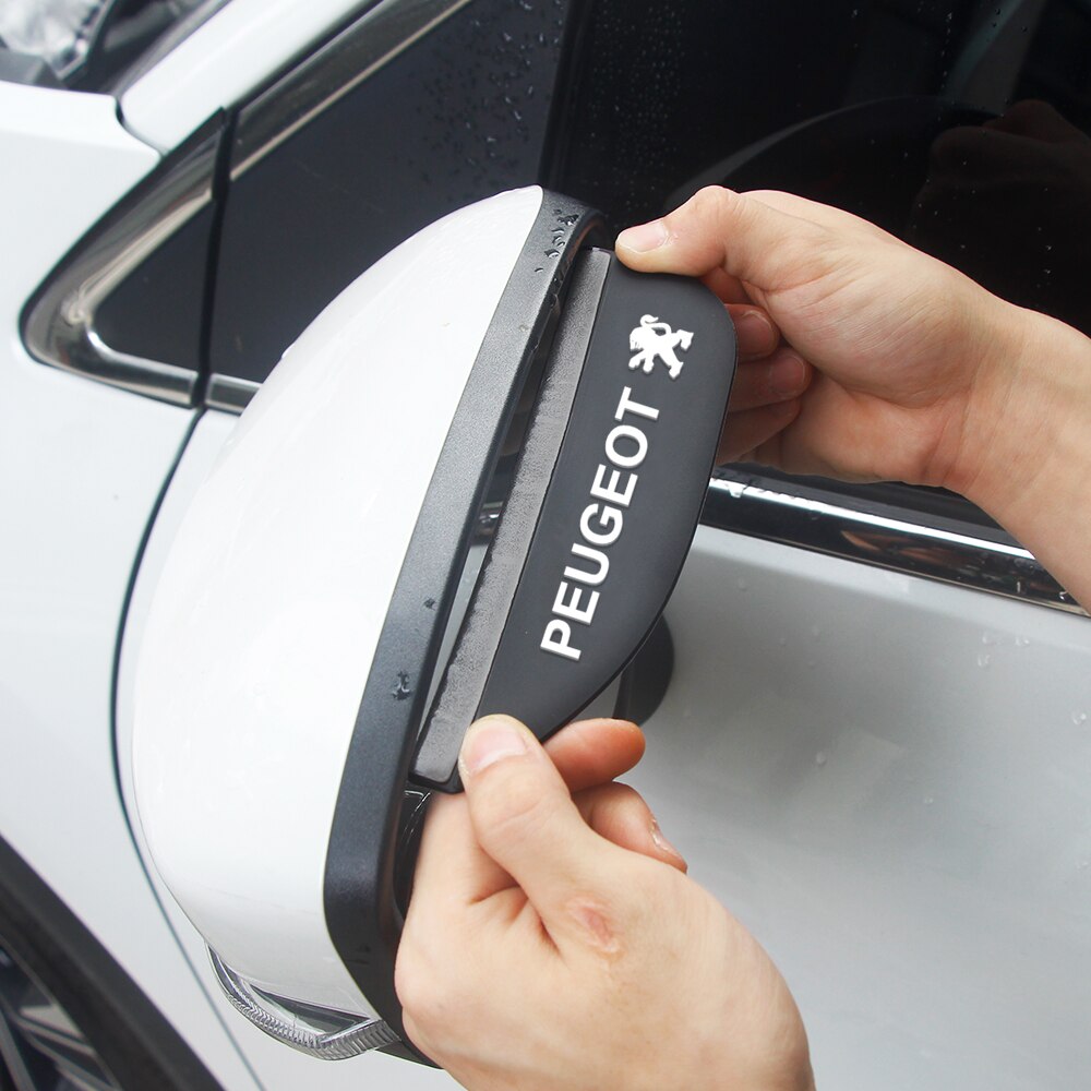 2 sztuk miękkie gumowe elastyczny naklejka na samochodowe lusterko wsteczne, odporny na deszcz, brwi dla Peugeot 107 108 206 207 308 307 407 508 2008 3008 RCZ