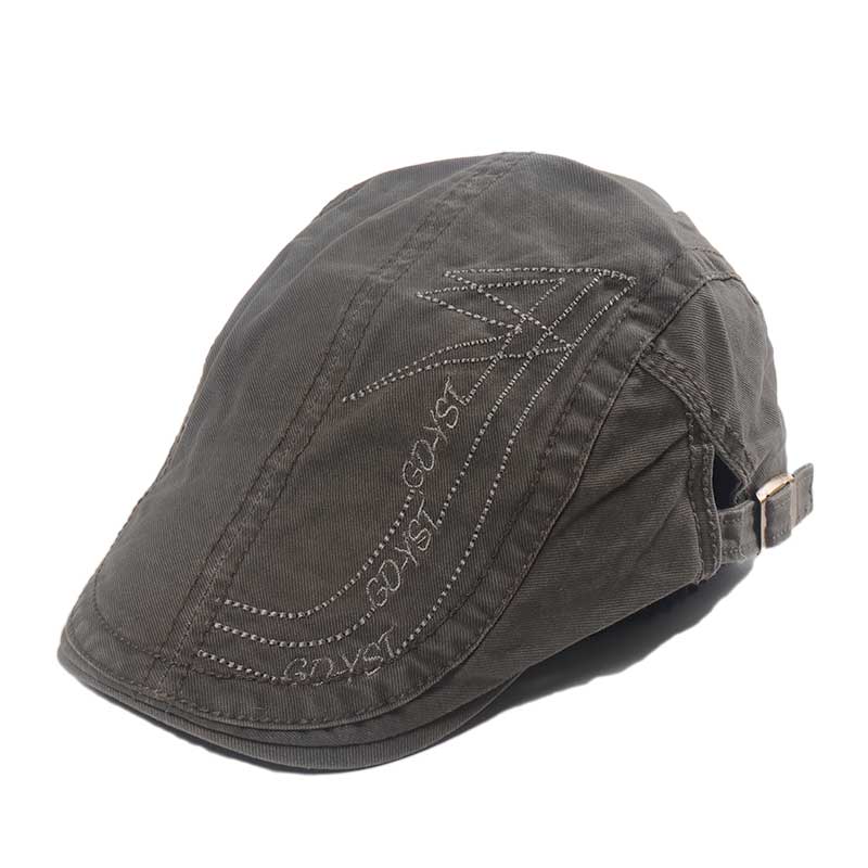 Boina Verde del Ejército Coreano para hombre y mujer, gorro bordado para ocio al aire libre, sombrilla, sombrero delantero, Joker: Gris