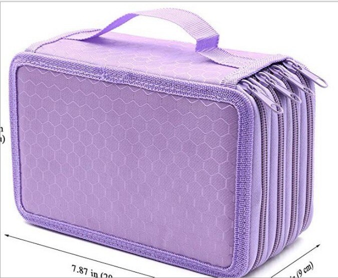 Hoge Capaciteit Doos Stationaire Pen Bag Make Opbergtas Pen Etui Opbergdoos Coin Houder Pen Briefpapier Case: Paars
