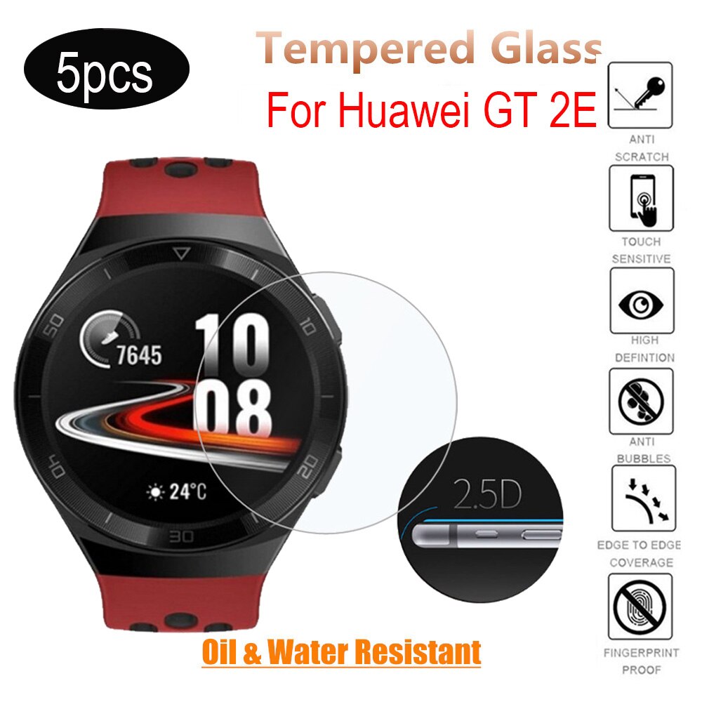 5 Pcs Voor Huawei Horloge Gt GT2(46 Mm) 2E Gehard Glas Screen Protector Beschermende Film Guard Anti Explosie Anti-Shatter