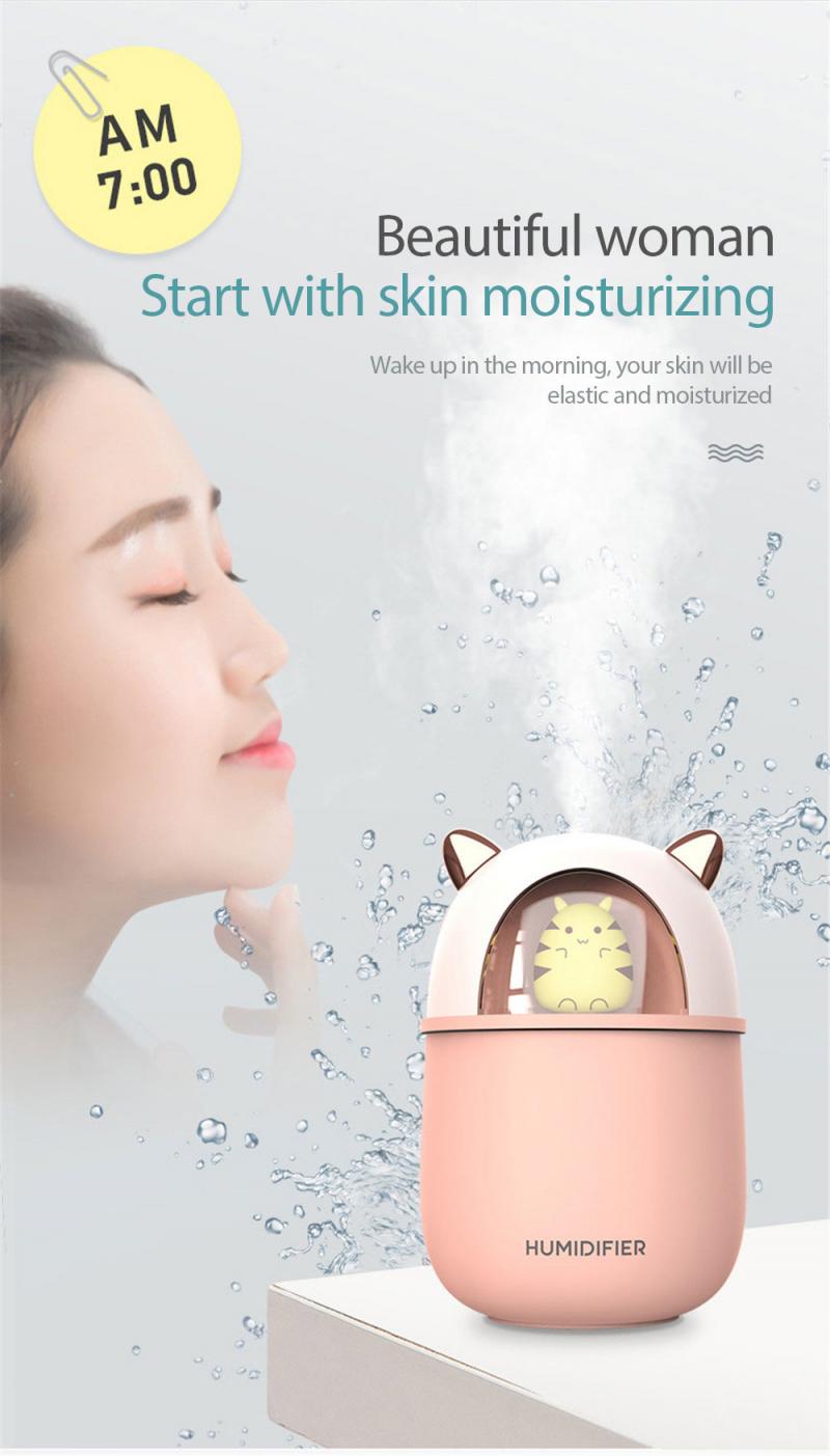 1pcs Humidifier Diffuser Air Humidifier Diffuser Essential Oils Portable Mini Humidifier Car Home LED Lamp Nano Diffuser