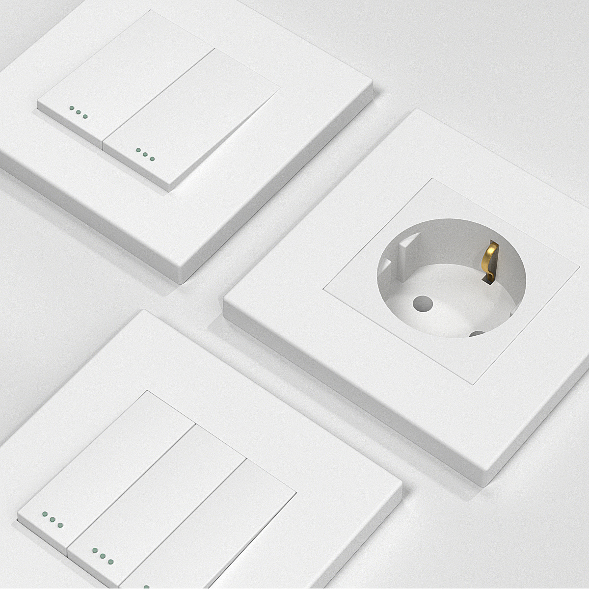 White Plastic Frame EU Wall Plug RJ45 TV ST HDMI CAT6 USB Sockets Mechanical Switch Function Parts DIY Free Combination