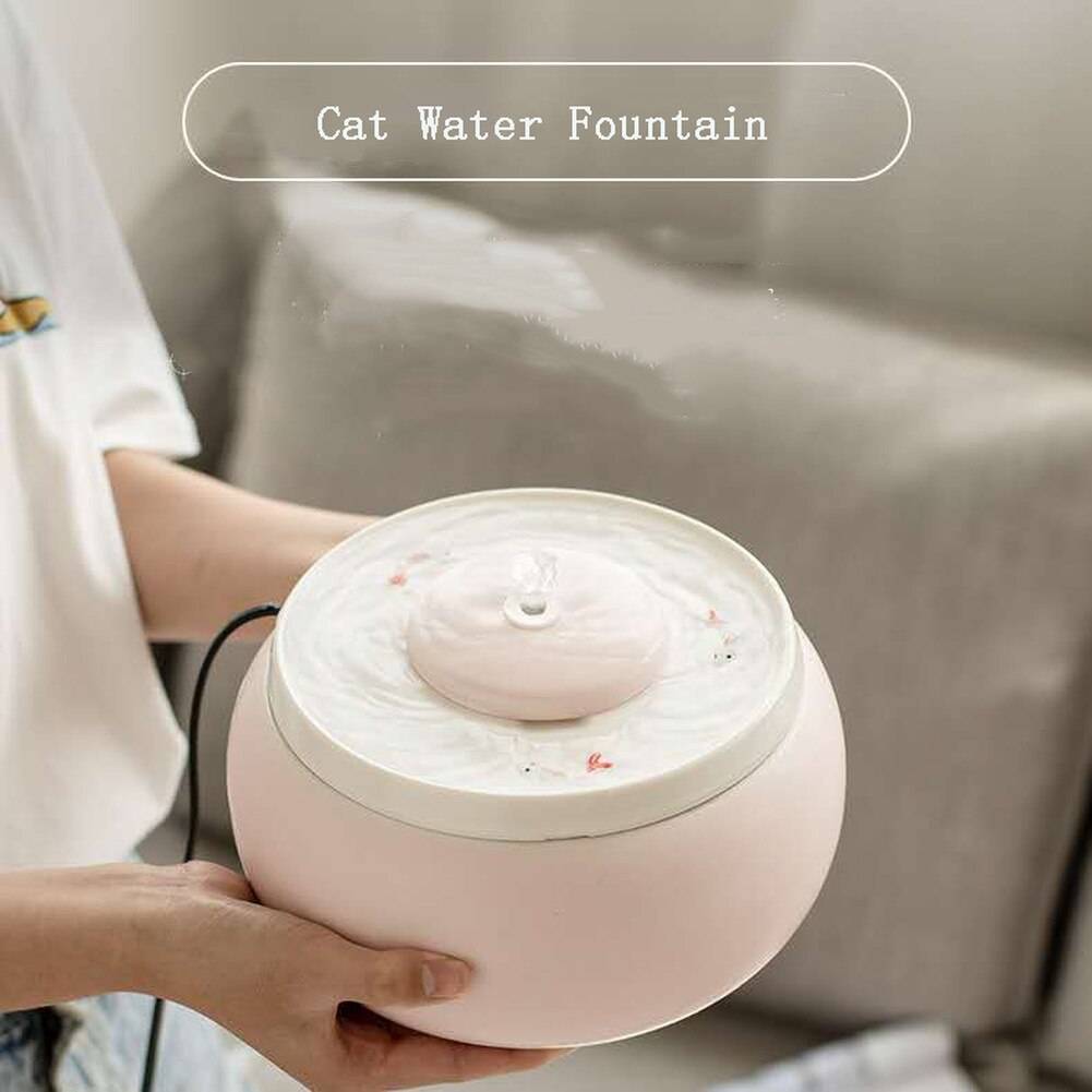 Keramische Kat Drinkwater Fontein 1.8L Katten Honden Drinker Kom Elektrische Automatische Water Feeder Dispenser Huisdier Kommen Warm Houden