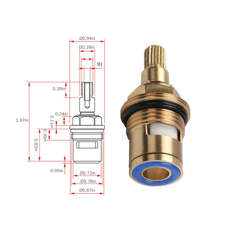 20 dentes 1/2 válvula termostática cerâmica torneira do cartucho mixer válvula ajustar a temperatura da água de bronze acessórios da cozinha estável: LAN shunkai