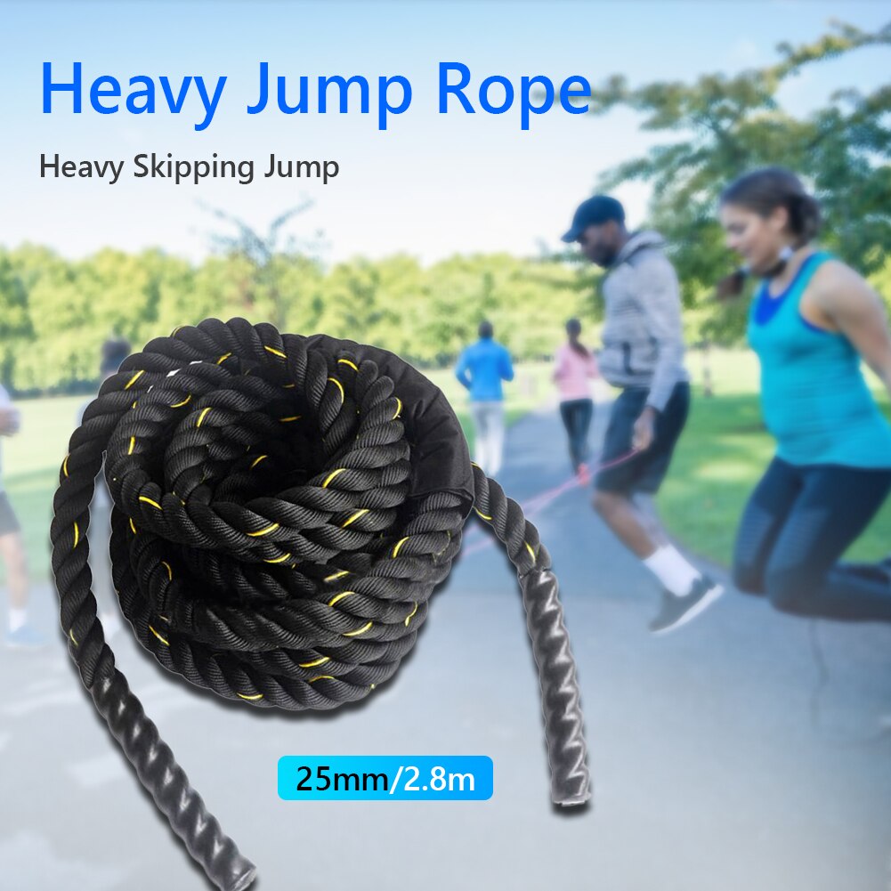 Battle Rope 2.8M Lengte Heavy Skipping Jump Rope 25Mm Diameter Fitnessapparatuur Massage Balans Mat Voor Oefening