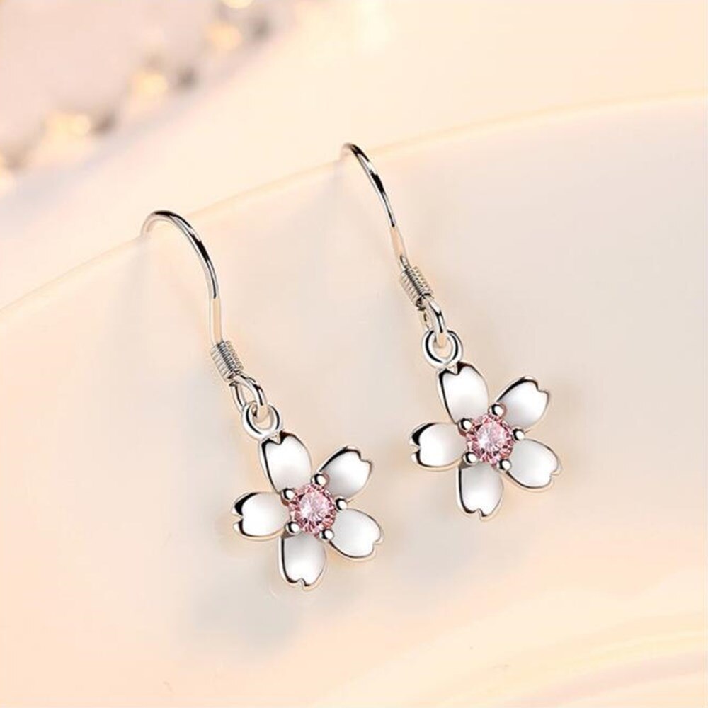 NEHZY 925 sterling silver Jewelry Woman Earring Retro Flower Cube Zirconia Long Tassel Hanging Earrings: 1152