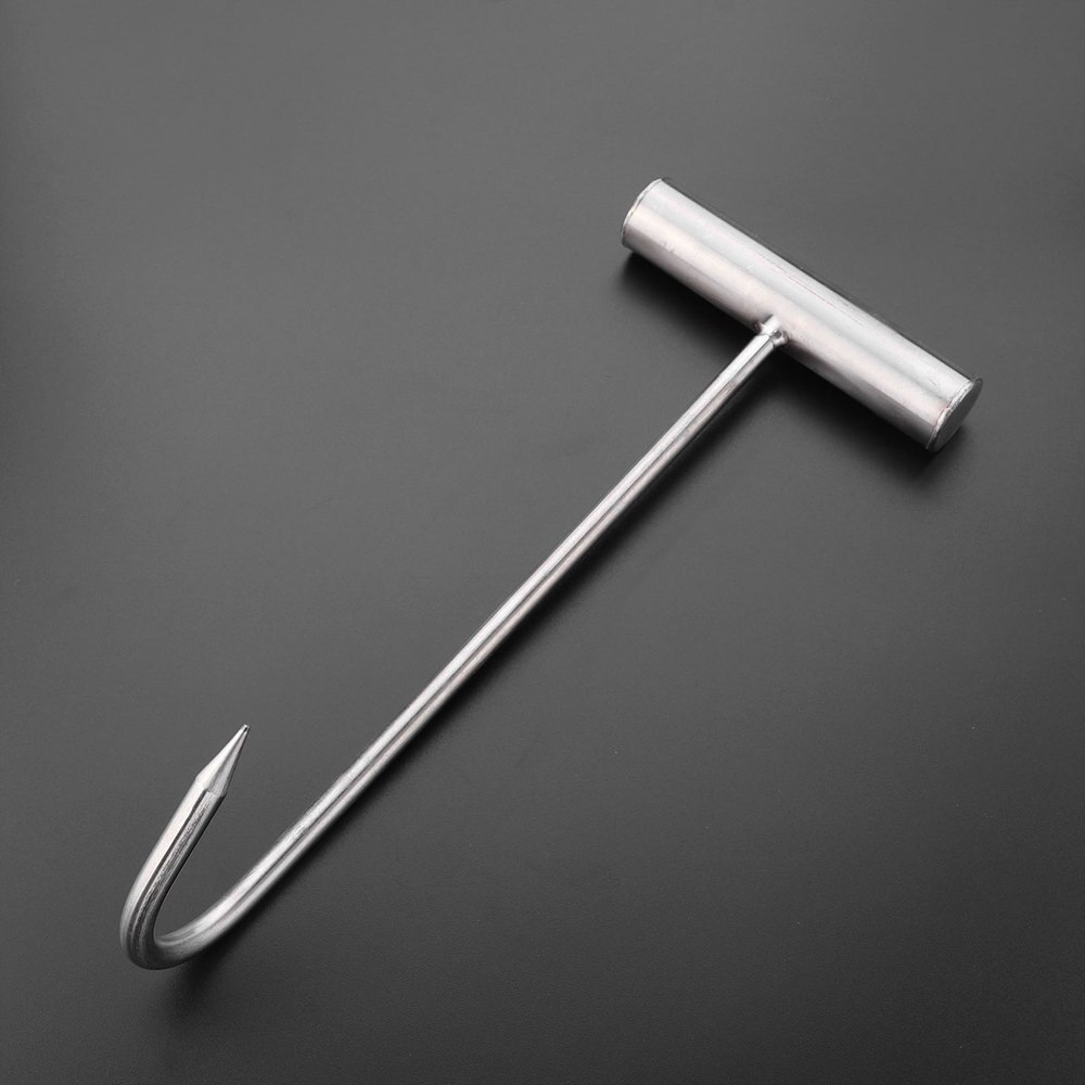 Stainless Steel Meat Hook Practical Pork Hook Roasted T-Hook Useful Beaf Chicken Hook Kitchen Tool for Home Shop (20cm)