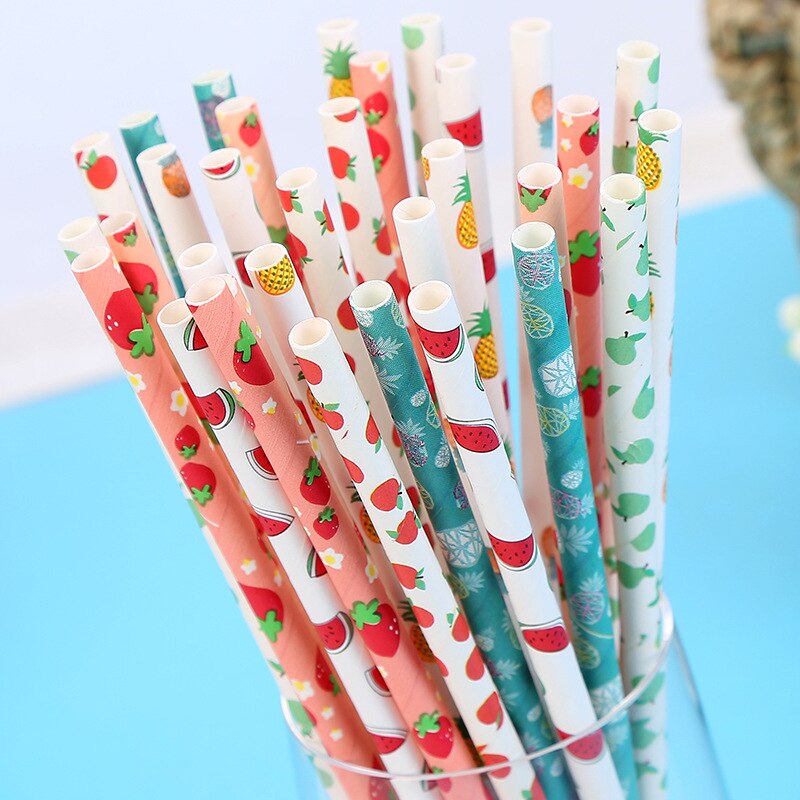 Hoge 25 Stuks Wegwerp Papier Rietjes Sap Drinken 197mm Veilig voor Thuis Bruiloft UEJ