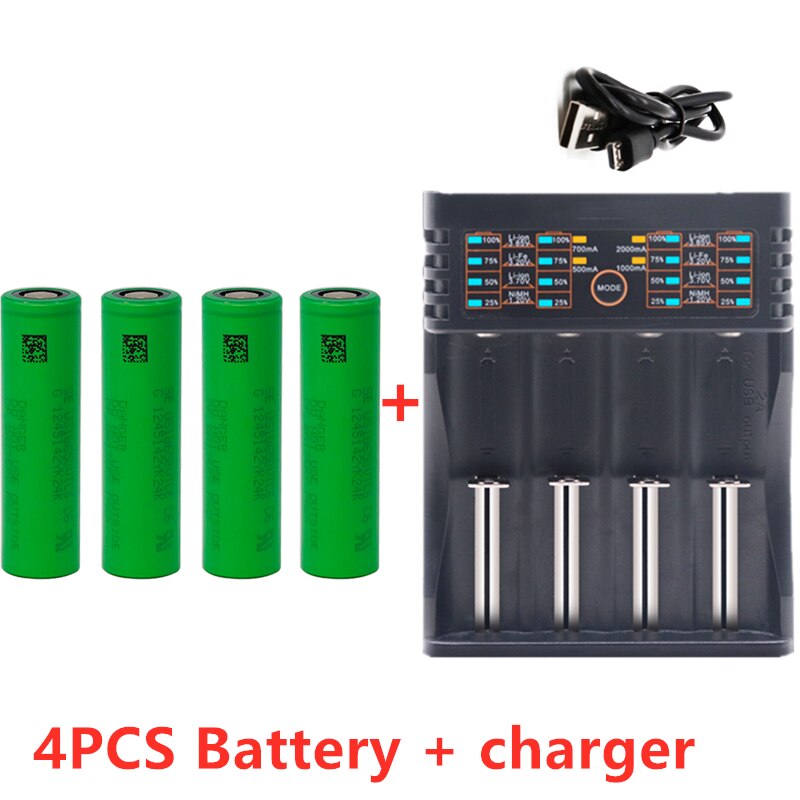 100% original 3.7V 3000 MAH Li ion 18650 battery for SONY us18650 vtc6 3000 mah 18650 battery 3.7V +1pcs Battery charger