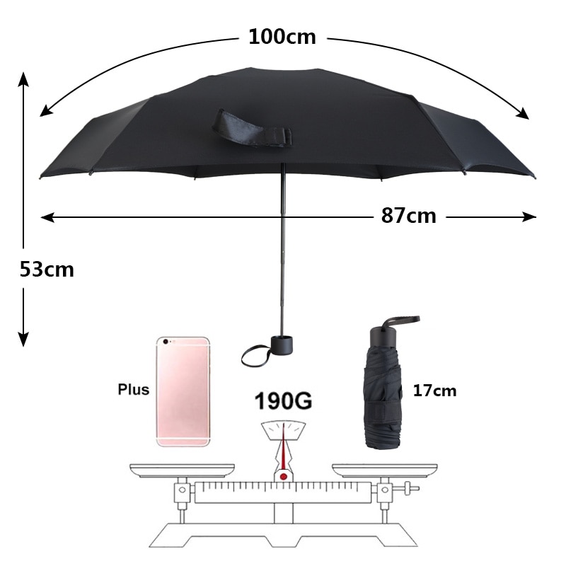 super lys 190g mini lomme paraply regn kvinner liten paraply vindtett sammenleggbar paraply reise kompakt regn menns paraply