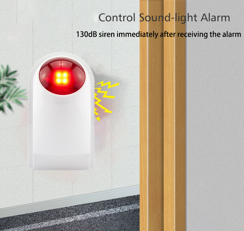 Bezprzewodowa wewnętrzna i zewnętrzna wodoodporna syrena stroboskopowa 433MHZ 1527 WIFI Tuya sprytny Dom 130dB system alarmowy bezpieczeństwo